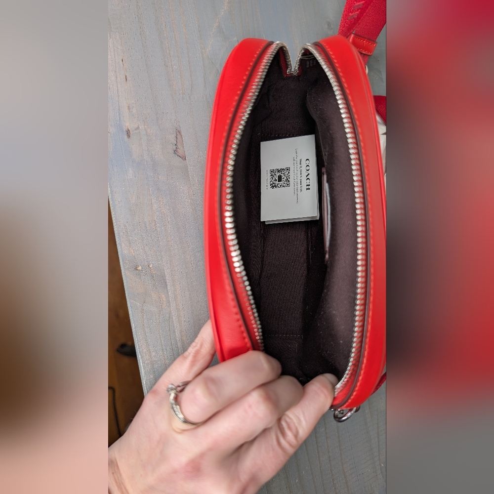 Coach Red Leather Pace Belt Bag - Picture 8 of 9